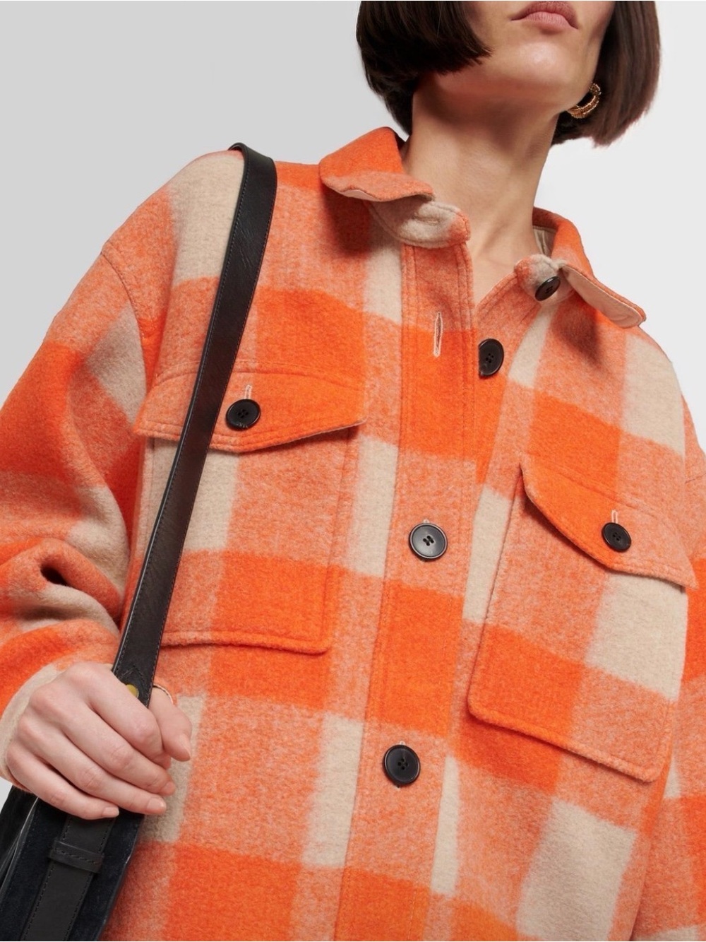 Isabel Marant, Étoile
Harveli Checkered Jacket / Shacket in Orange Size Medium